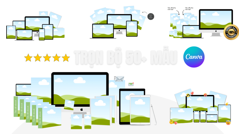 50 Mockup sản phẩm số hấp dẫn chuyên nghiệp chữ trắng